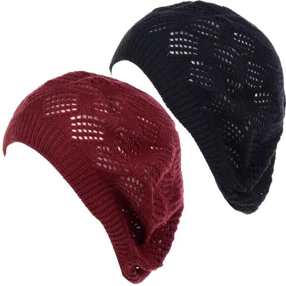 6857 Byos Women’s Chic Cutout Lace Diamond Knit Lightweight Slouchy Crochet